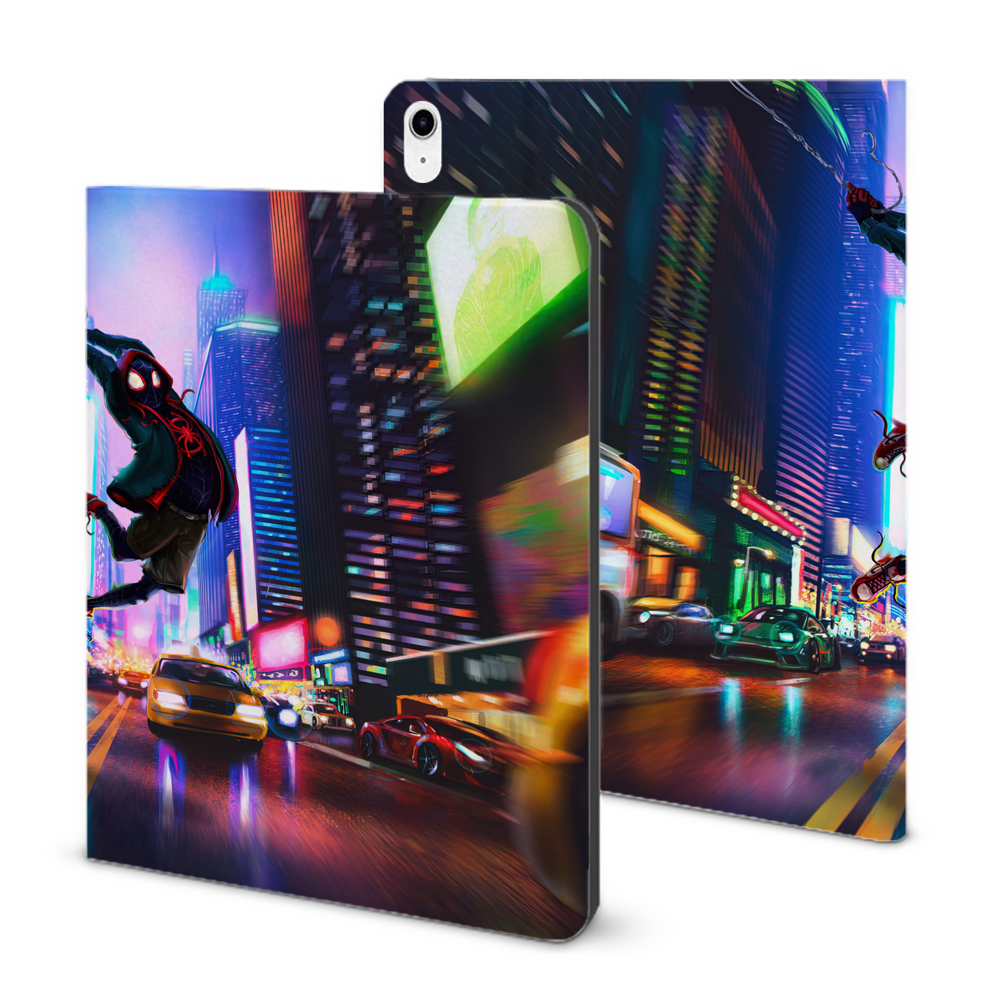 （画像用） Spider Man スパイダーマン IPad ケース ブック型 PUレザー TPU 耐衝撃 軽量 薄型 ペン収納なし 全面保護 IPad 各モデル対応